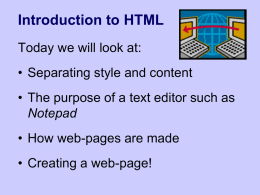 Introduction to HTML - Computing and ICT in a Nutshell