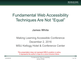 Fundamental Web Accessibility Techniques Are Not