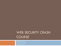 Web Security Crash Course