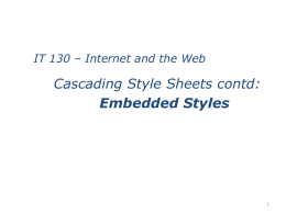 CSS – Embedded and External Styles