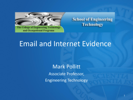 Email and Internet Evidence