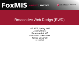 Responsive Web Design - Temple Fox MIS
