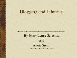 Blogging and Libraries
