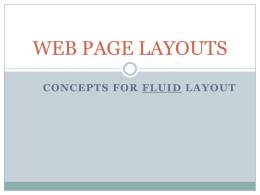 Web Page Layout and Div Tags