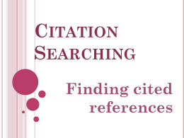 Citation Searching