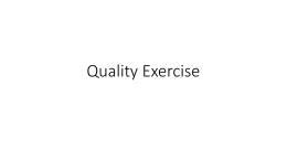 Quality Excercise 1