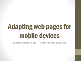 Adapting web page to support mobile devices