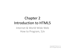 Chapter 2 Introduction to HTML5