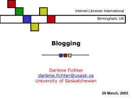 Blogging - University of Saskatchewan Library