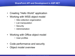 SharePoint API and Development in ASP.Net