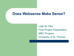 Does Websense Make Sense? - University of St. Thomas
