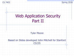 Web Application Security Part II