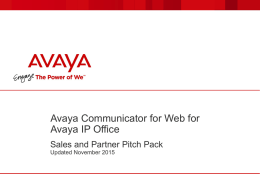 Avaya Cloud Video Market Development Plan Draft November 19