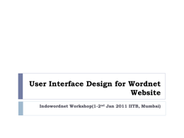 User Interface Design for Wordnet Website