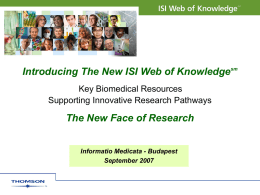ISI Web of Knowledge 4.0