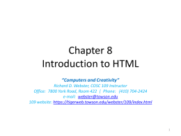 Chapter 8: Introduction to HTML