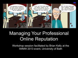 MS PowerPoint format - Institutional Web Management Workshops