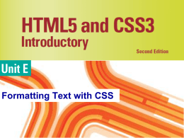 HTML5 and CSS3 Ill 2e Unit E