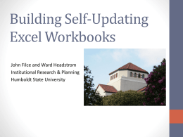 Using Web data in Excel - Humboldt State University