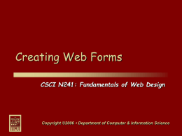 Using Web Forms - Computer Science@IUPUI