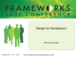 Presentation - Frameworks Conference