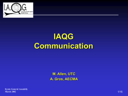 Communications, A. Gros and M. Allen