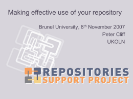 - Repositories Support Project