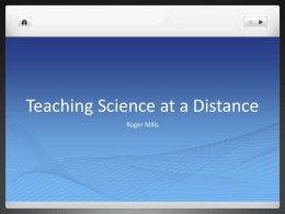 Teaching Science at a Distance