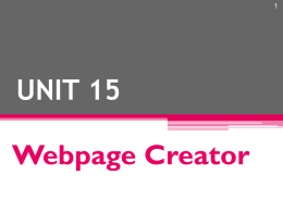 Unit 15 – Webpage Creator