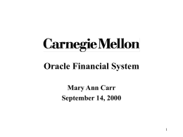 Oracle Financial System