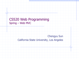 Spring - Web MVC - csns - California State University, Los Angeles