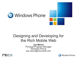 CL23: Designing and Developing for the Rich Mobile Web