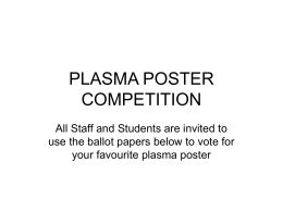 PLASMA POSTER COMPETITION