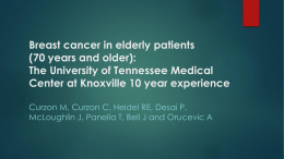 Breast cancer in elderly patients (70 years and older)