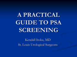 PSA Screening - Society of Urologic Nurses and Associates