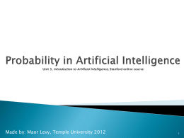 Probability in AI - Temple University