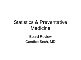 Statistics & Preventative Medicine