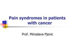 Painful specific syndromes in cancer patients
