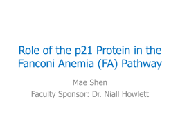 Characterizing the Interaction between the Fanconi Anemia