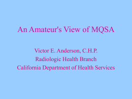 An Amateur's View of MQSA
