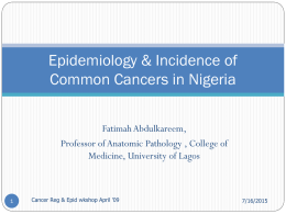Overview of Cancer in Nigeria