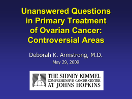 Strategies for Treatment of Relapsed Ovarian Cancer