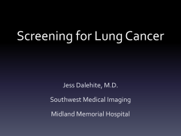 Screening for Lung Cancer