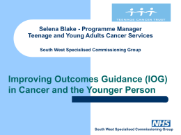 Selena Blake Programme Manager – Teenagers and Young