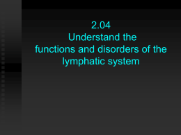 2.02 Understand the lymphatic system