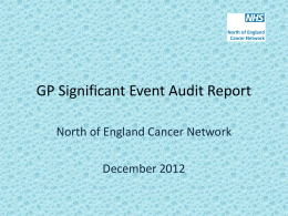 Significant Event Audit on Lung Cancer