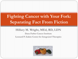 Nutrition and Healthy Lifestyle: Fighting Cancer with Your Fork