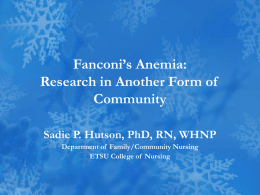 The Experiences of Siblings of Patients with Fanconi`s