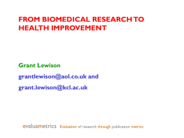 From biomedical research to health improvement