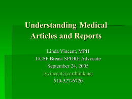 Understanding Medical Articles and Reports